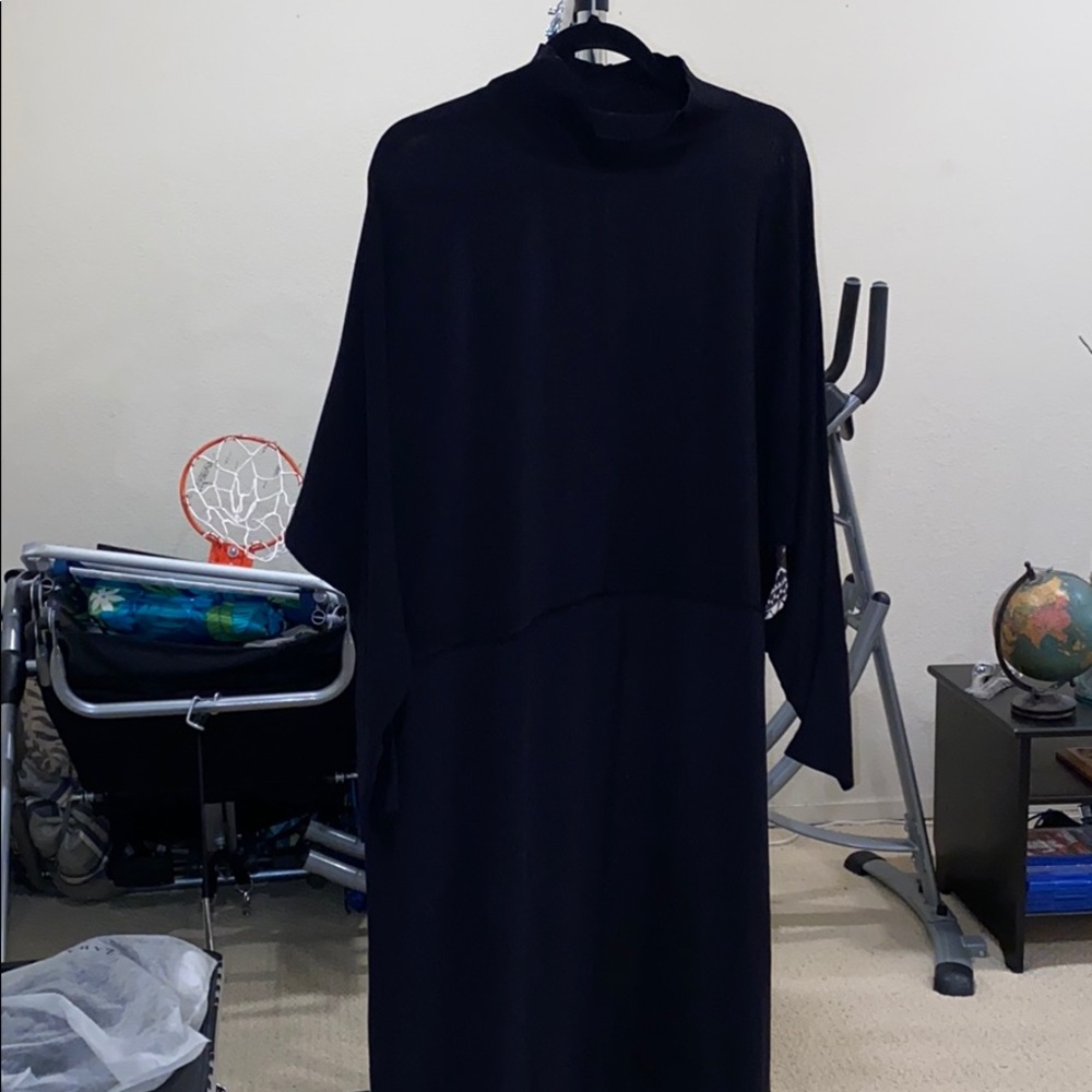 Handmade Basic Black Crepe Evening Dress